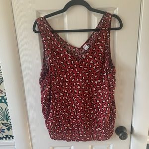 Old Navy Red and Black Leopard Tank, Size Large